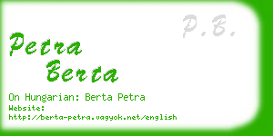 petra berta business card